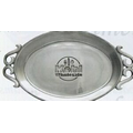 6 1/4"x10" Custom Crested Large Au Gratin w/Decorative Handles (Polished)